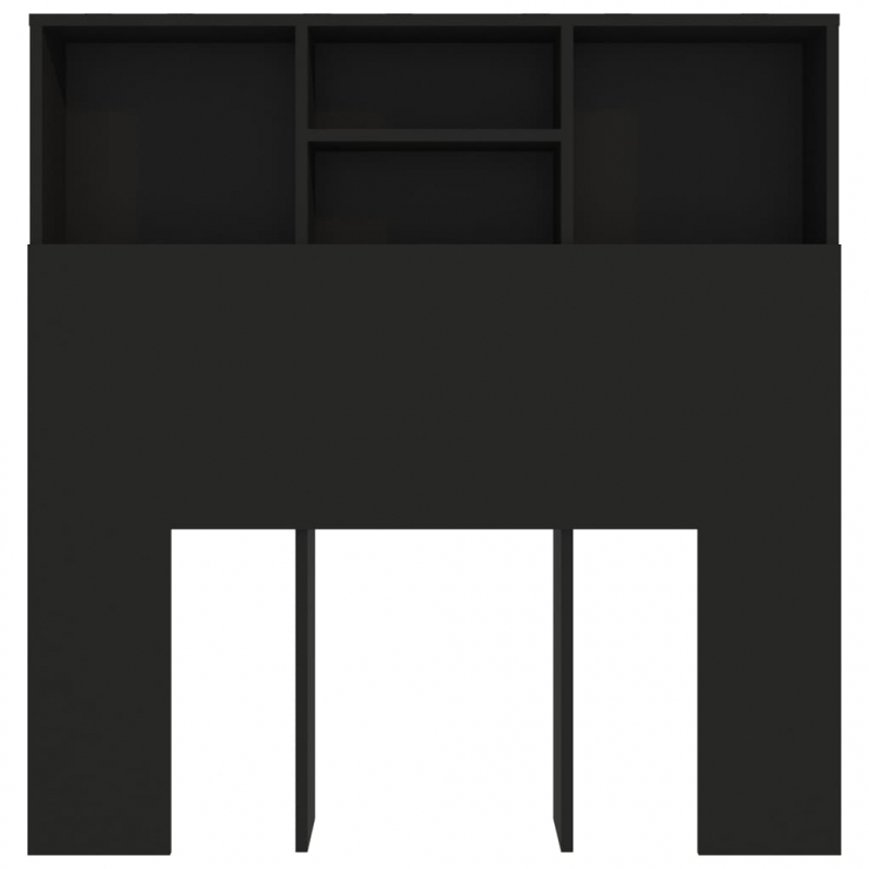 Bett-Kopfteil mit Ablagen Schwarz 100x19x103,5 cm