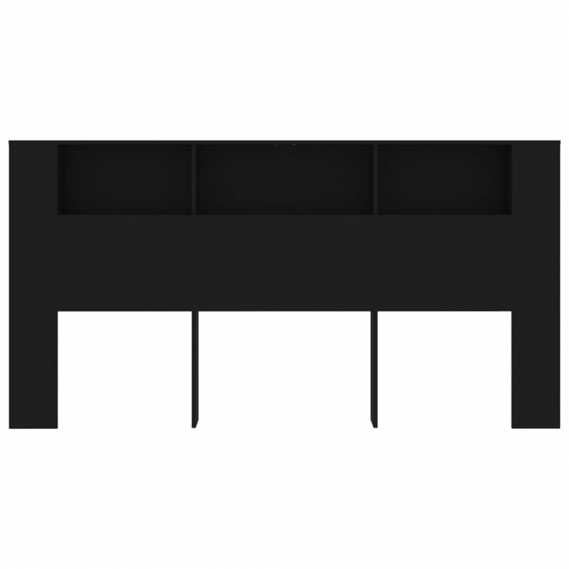 Kopfteil mit Ablagen Schwarz 200x18,5x104,5 cm