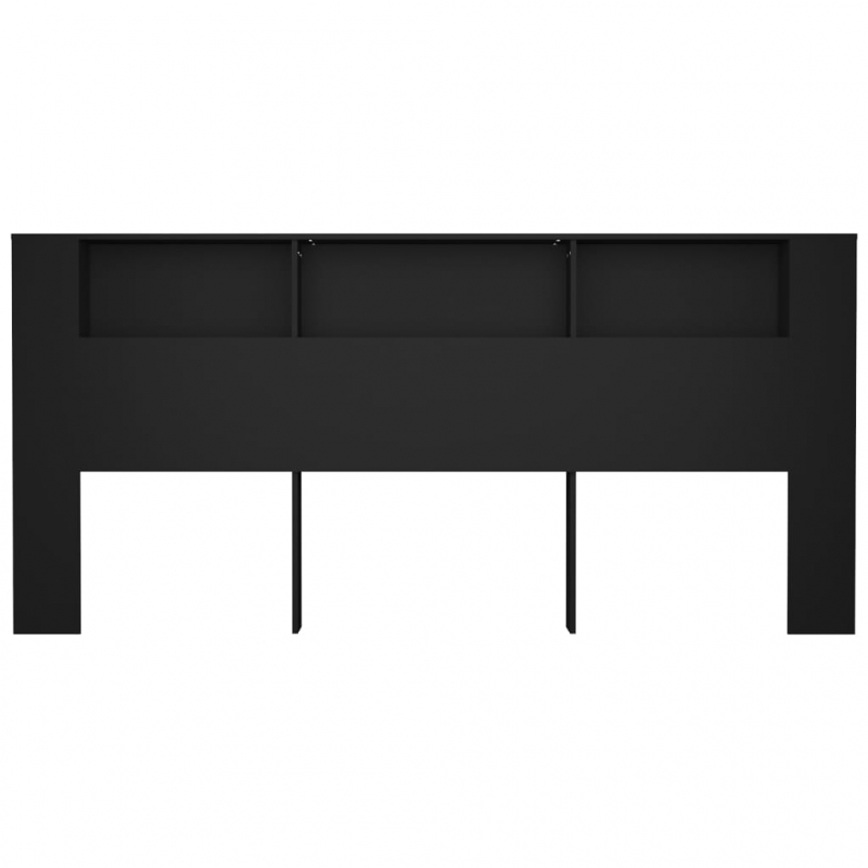 Kopfteil mit Ablagen Schwarz 220x18,5x104,5 cm