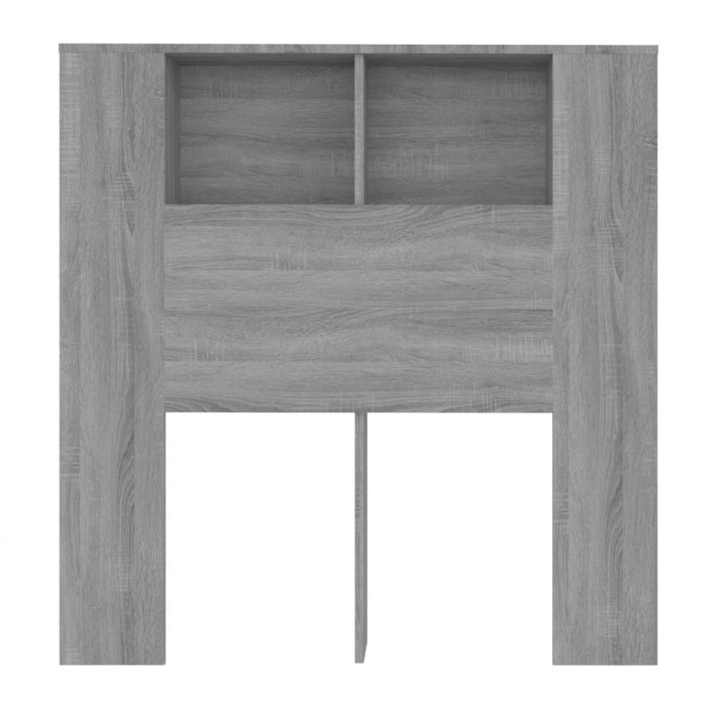 Kopfteil mit Ablagen Grau Sonoma 100x18,5x104,5 cm