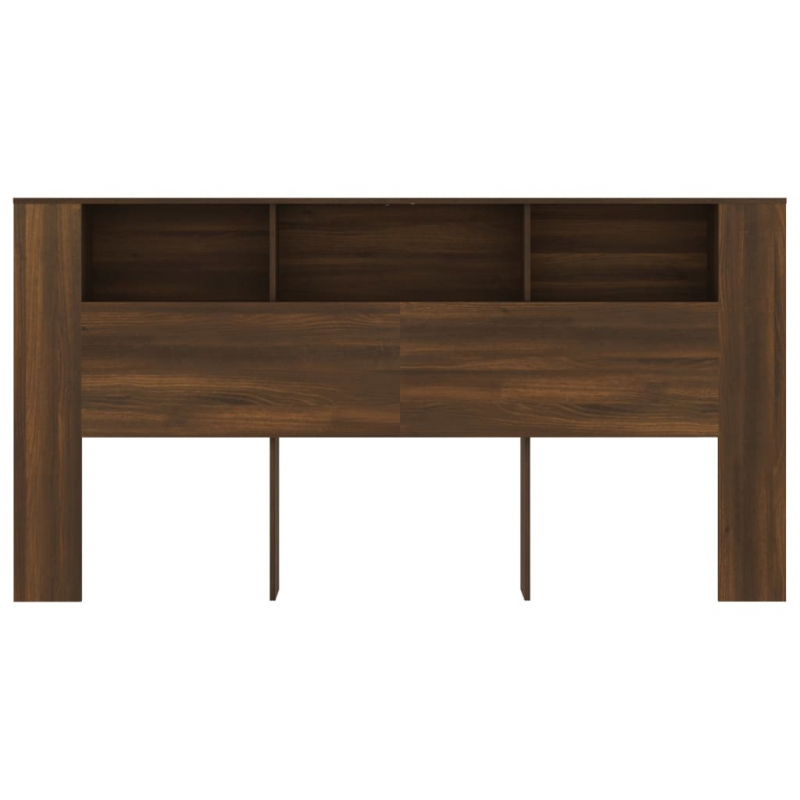 Kopfteil mit Ablagen Braun Eichen-Optik 200x18,5x104,5 cm