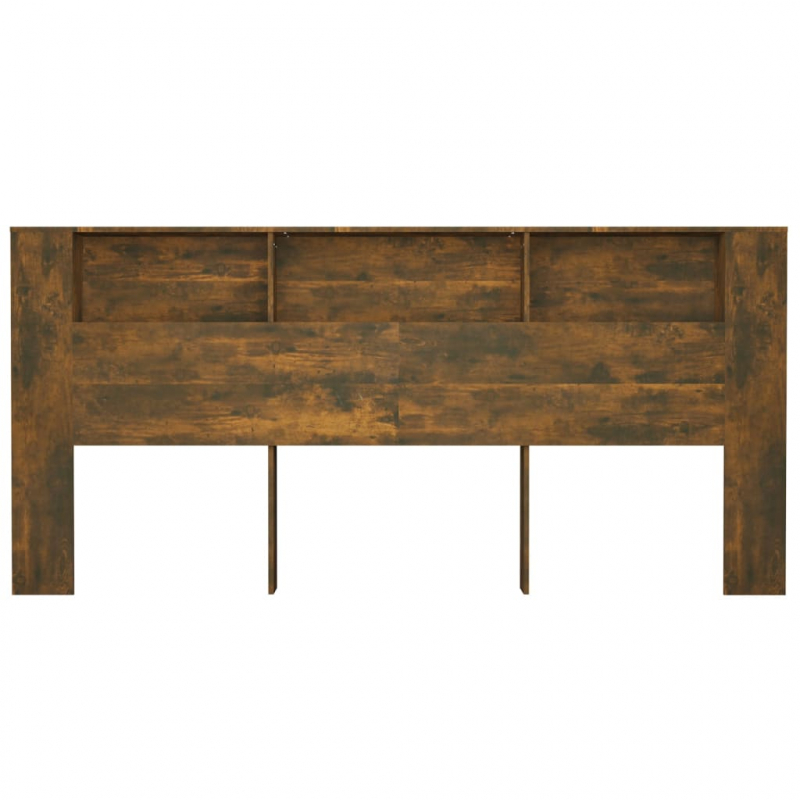 Kopfteil mit Ablagen Räuchereiche 220x18,5x104,5 cm