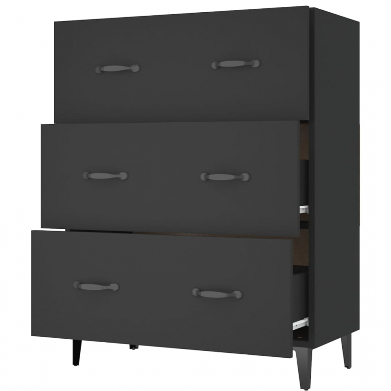 Sideboard Schwarz 69,5x34x90 cm Holzwerkstoff