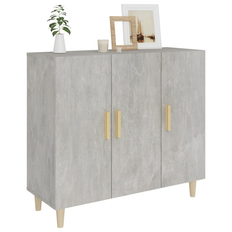 Sideboard Betongrau 90x34x80 cm Holzwerkstoff