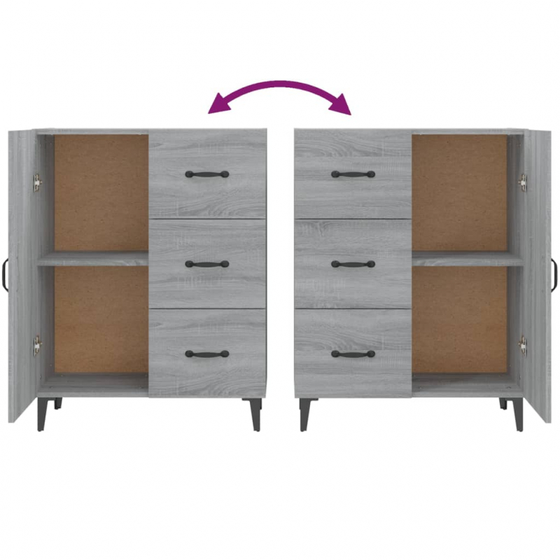 Sideboard Grau Sonoma 69,5x34x90 cm Holzwerkstoff
