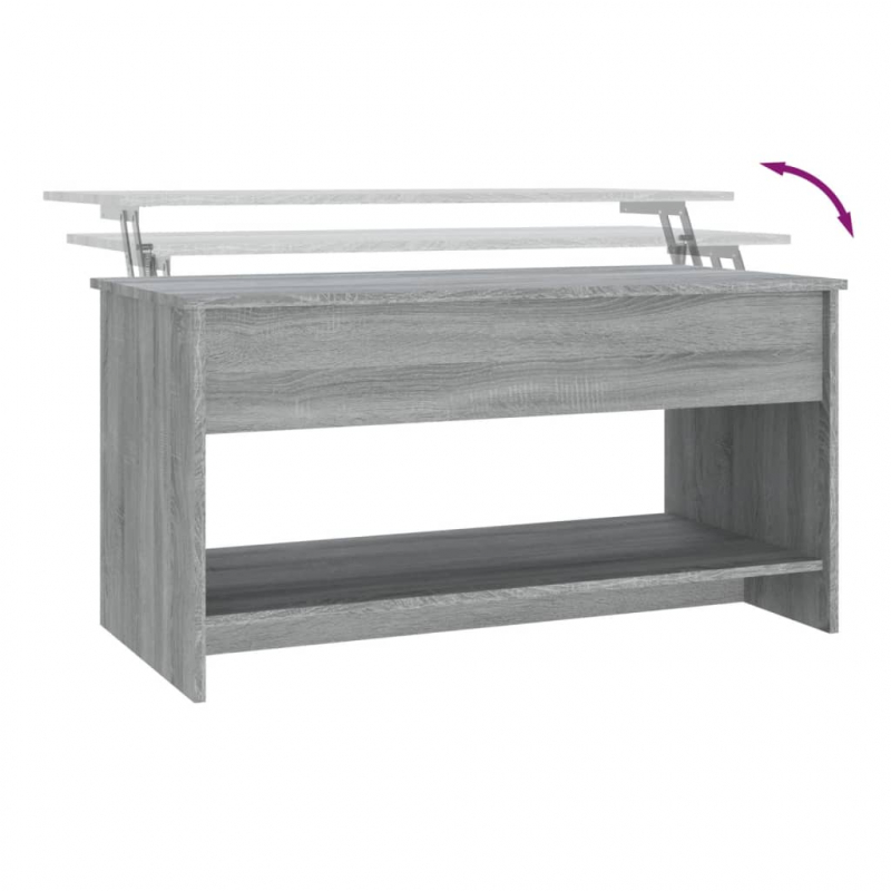 Couchtisch Grau Sonoma 102x50x52,5 cm Holzwerkstoff