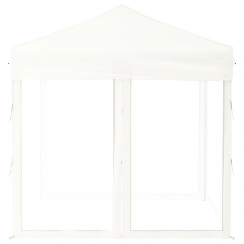 Partyzelt Faltbar mit Seitenwänden Weiß 2x2 m