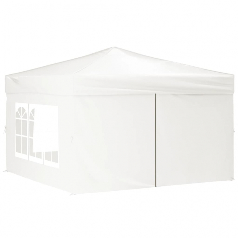 Partyzelt Faltbar mit Seitenwänden Weiß 3x3 m