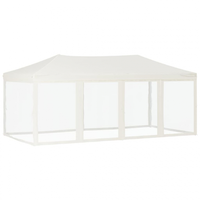 Partyzelt Faltbar mit Seitenwänden Creme 3x6 m