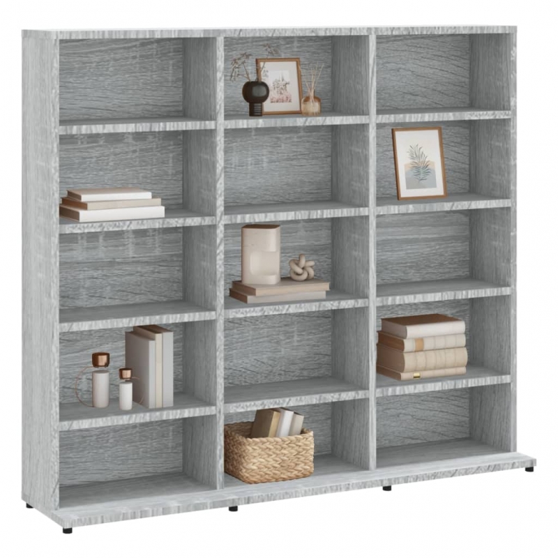 CD-Regal Grau Sonoma 100x23x89,5 cm Holzwerkstoff