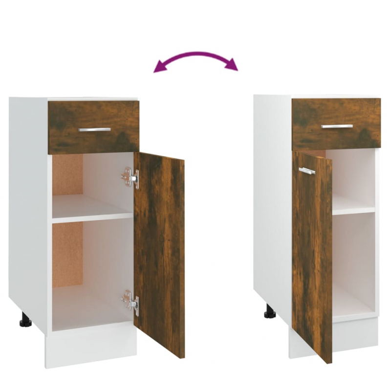 Unterschrank mit Schublade Lyon Räuchereiche 30x46x81,5 cm