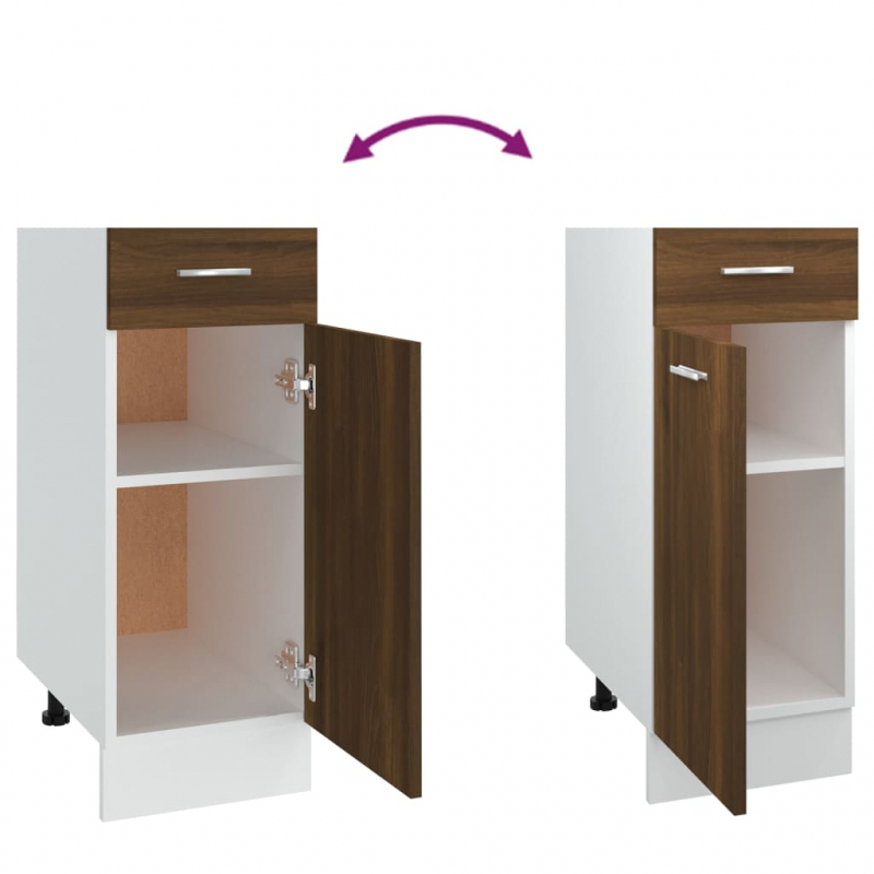 Unterschrank mit Schublade Lyon Braun Eichen-Optik 30x46x81,5 cm