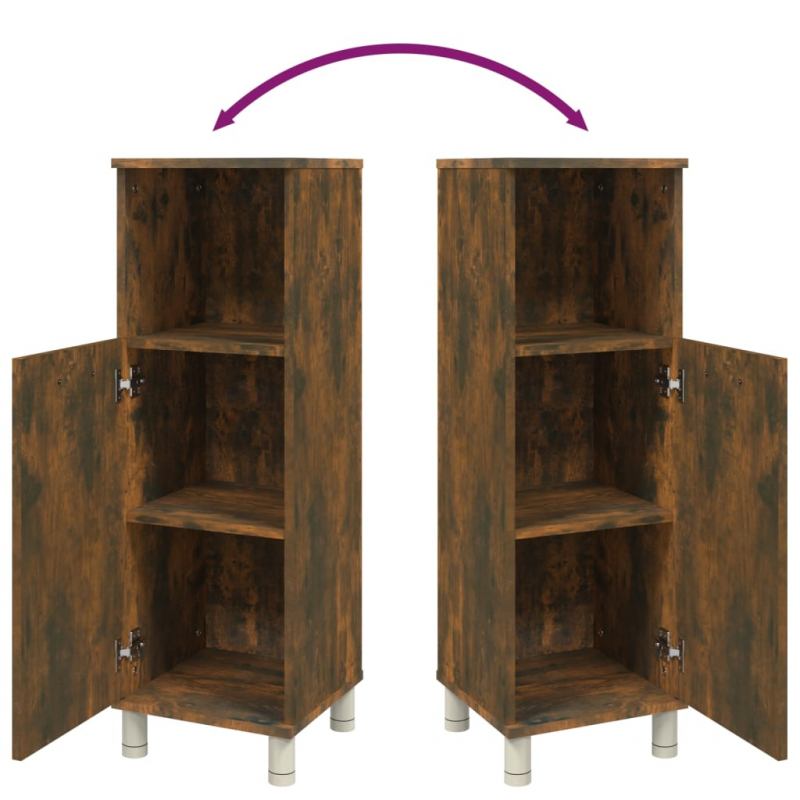 Badschrank Räuchereiche 30x30x95 cm Holzwerkstoff