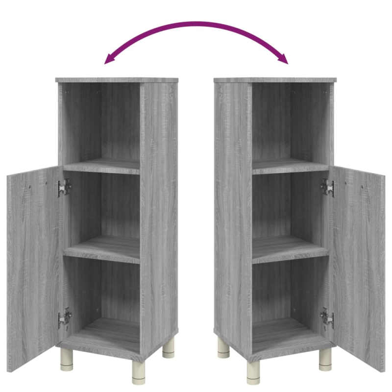 Badschrank Grau Sonoma 30x30x95 cm Holzwerkstoff