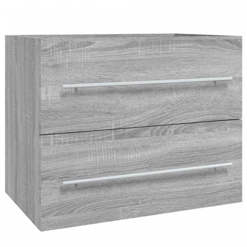 Waschbeckenschrank Grau Sonoma 60x38,5x48 cm Holzwerkstoff