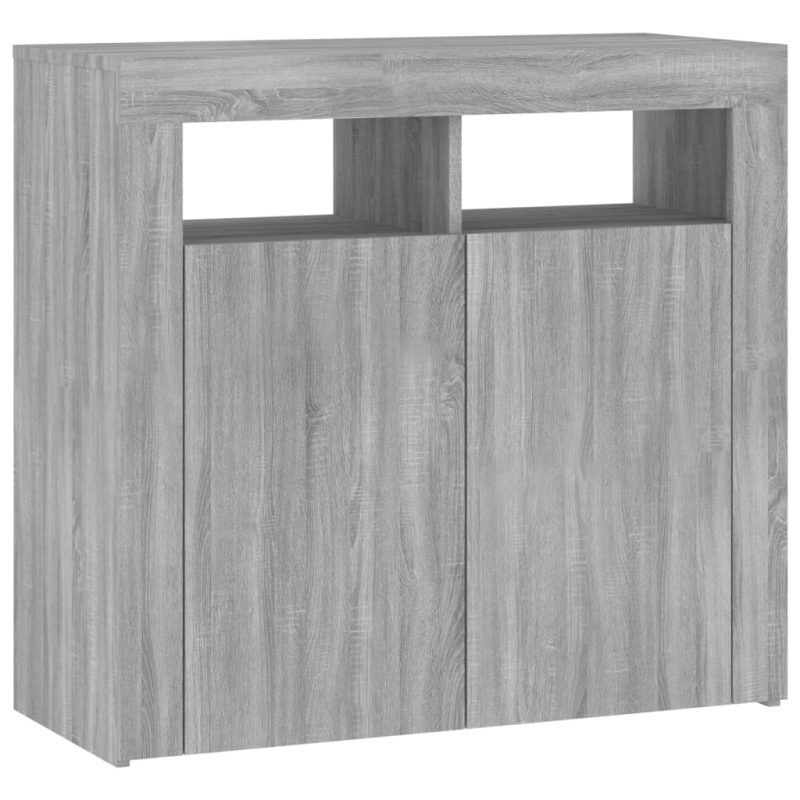 Sideboard mit LED-Beleuchtung Grau Sonoma 80x35x75 cm