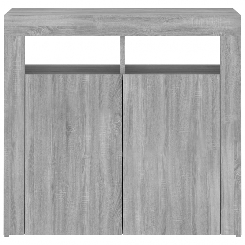 Sideboard mit LED-Beleuchtung Grau Sonoma 80x35x75 cm