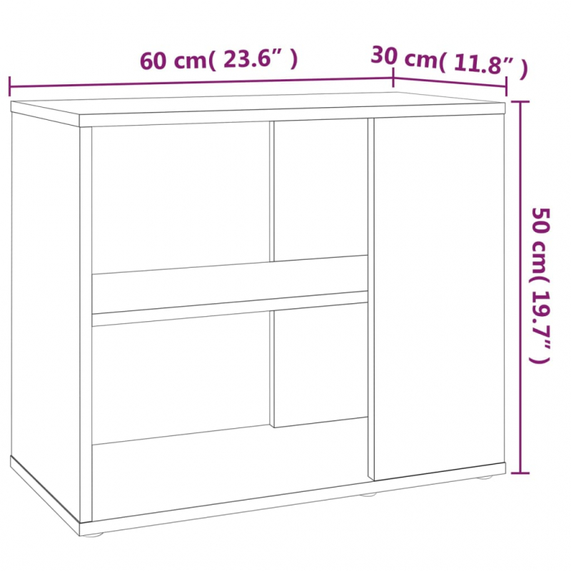 Beistelltisch Räuchereiche 60x30x50 cm Holzwerkstoff
