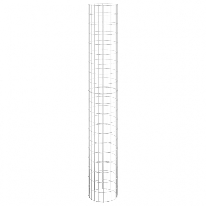 Gabionen-Hochbeete 3 Stk. Rund Verzinkter Stahl Ø30x200 cm