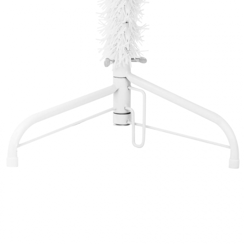 Künstlicher Halb-Weihnachtsbaum mit Ständer Schlank Weiß 240 cm