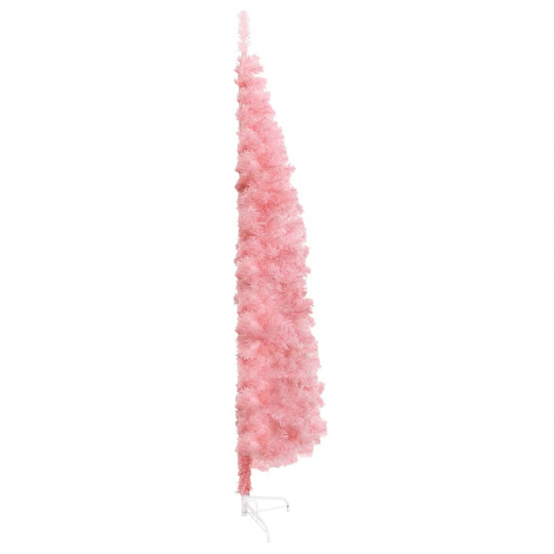 Künstlicher Halb-Weihnachtsbaum mit Ständer Schlank Rosa 120 cm