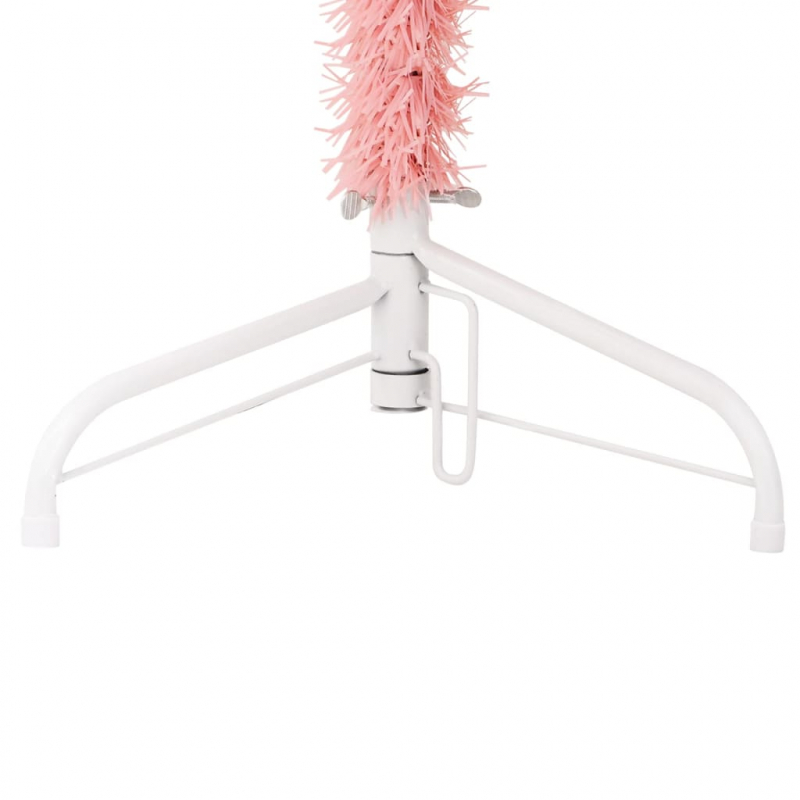 Künstlicher Halb-Weihnachtsbaum mit Ständer Schlank Rosa 180 cm