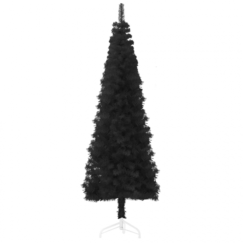 Künstlicher Halb-Weihnachtsbaum Ständer Schlank Schwarz 150 cm