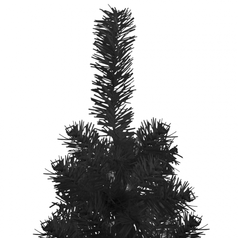 Künstlicher Halb-Weihnachtsbaum Ständer Schlank Schwarz 210 cm