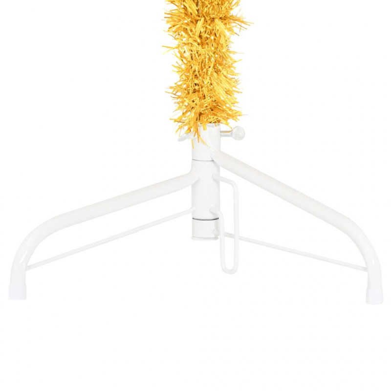 Künstlicher Halb-Weihnachtsbaum mit Ständer Schlank Gold 150 cm