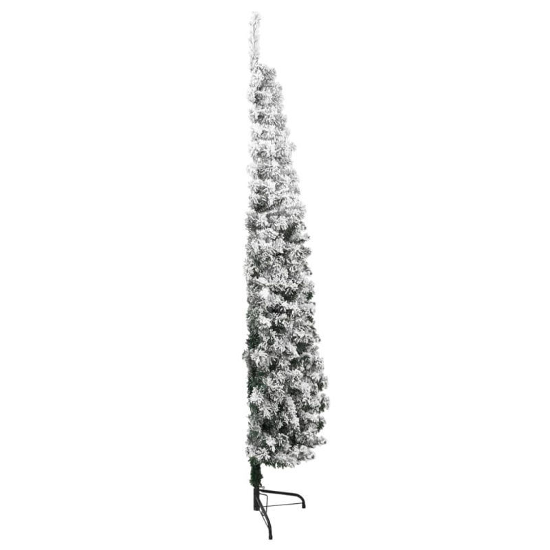 Künstlicher Halb-Weihnachtsbaum mit Schnee Schlank 240 cm