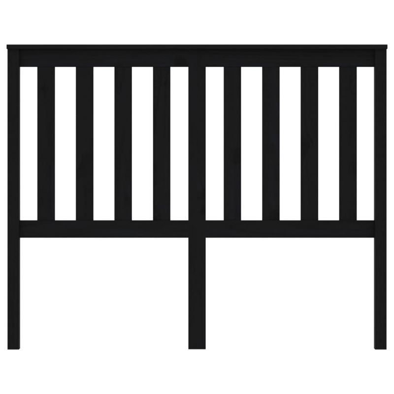 Kopfteil Schwarz 146x6x101 cm Massivholz Kiefer