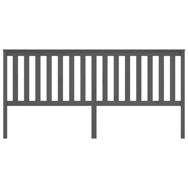 Kopfteil Grau 206x6x101 cm Massivholz Kiefer