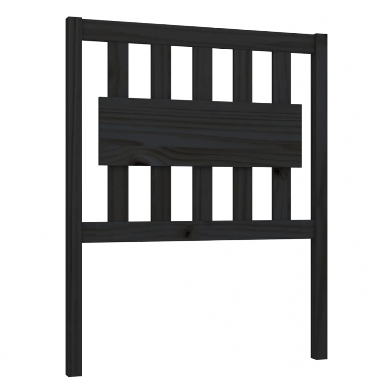 Kopfteil Schwarz 80,5x4x100 cm Massivholz Kiefer