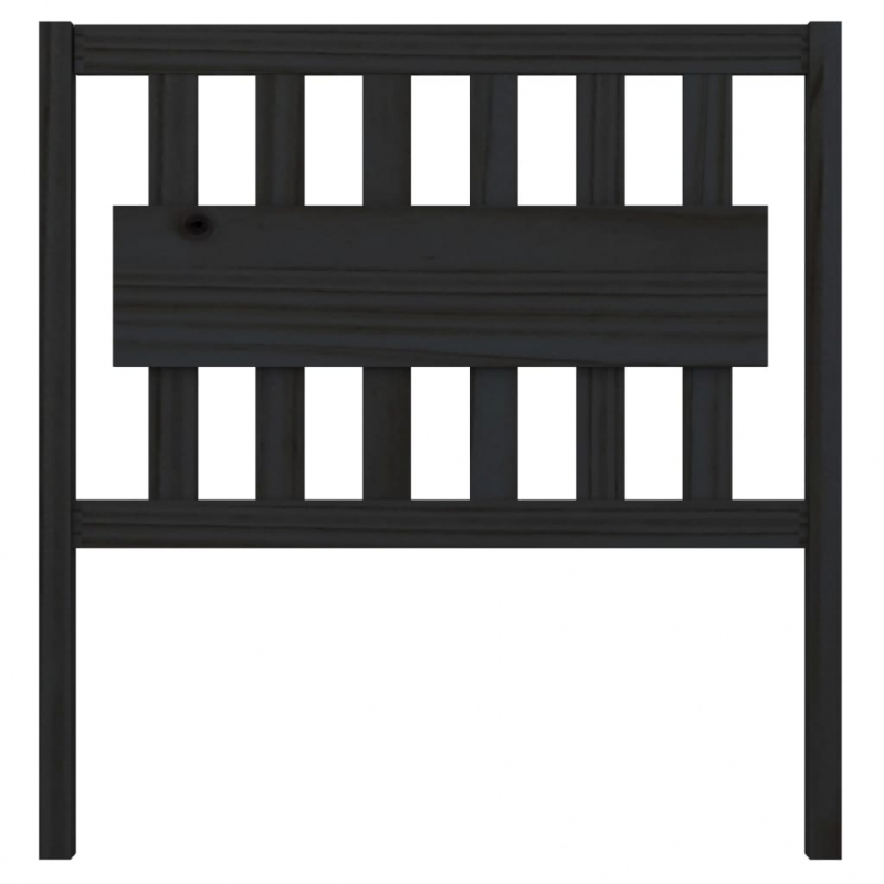 Kopfteil Schwarz 95,5x4x100 cm Massivholz Kiefer