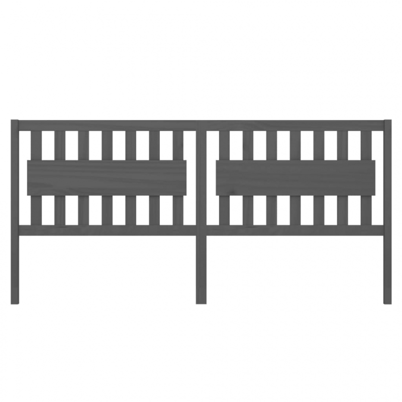 Kopfteil Grau 205,5x4x100 cm Massivholz Kiefer