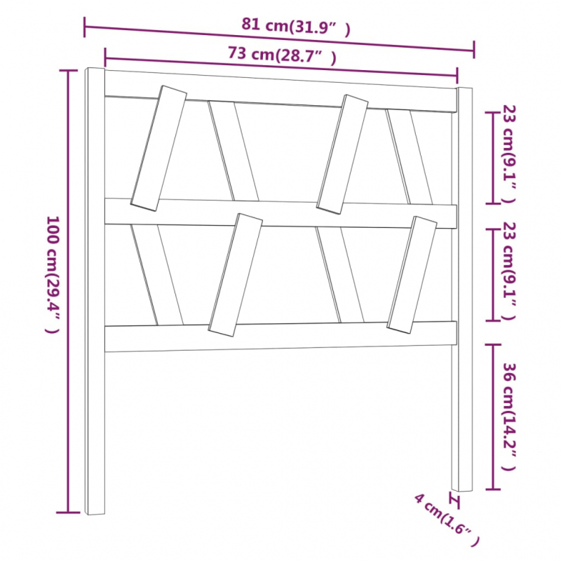 Kopfteil Honigbraun 81x4x100 cm Massivholz Kiefer