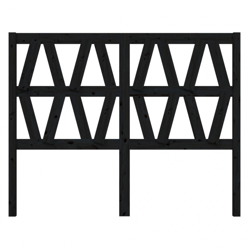 Kopfteil Schwarz 166x4x100 cm Massivholz Kiefer