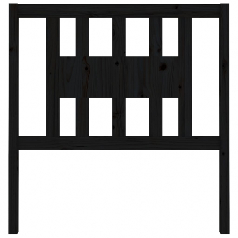 Kopfteil Schwarz 96x4x100 cm Massivholz Kiefer