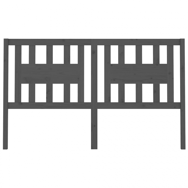 Kopfteil Grau 206x4x100 cm Massivholz Kiefer