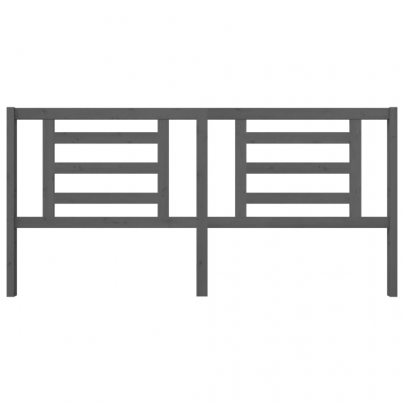 Kopfteil Grau 206x4x100 cm Massivholz Kiefer