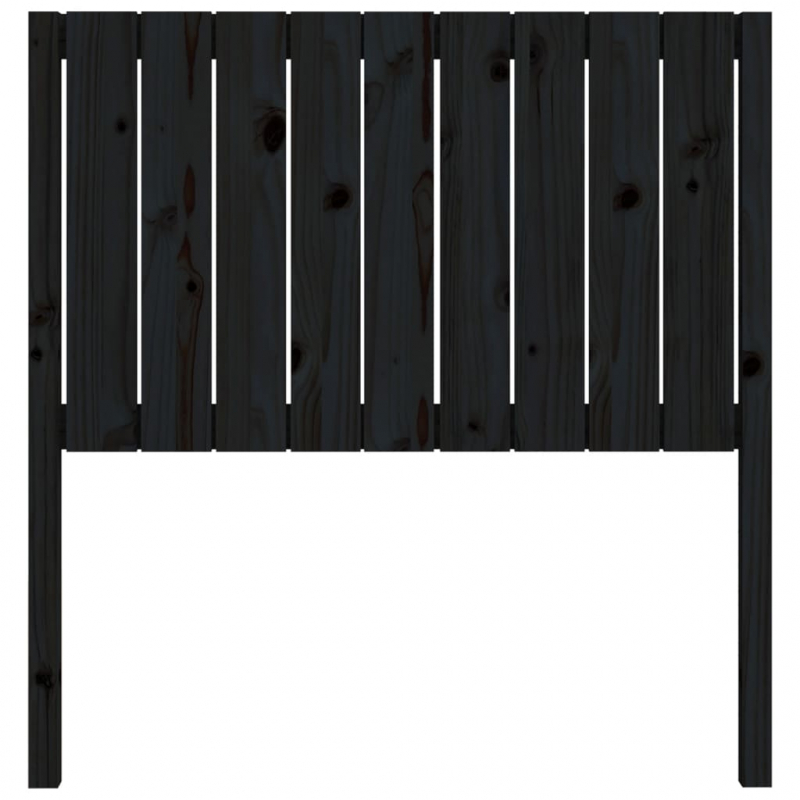 Kopfteil Schwarz 95,5x4x100 cm Massivholz Kiefer