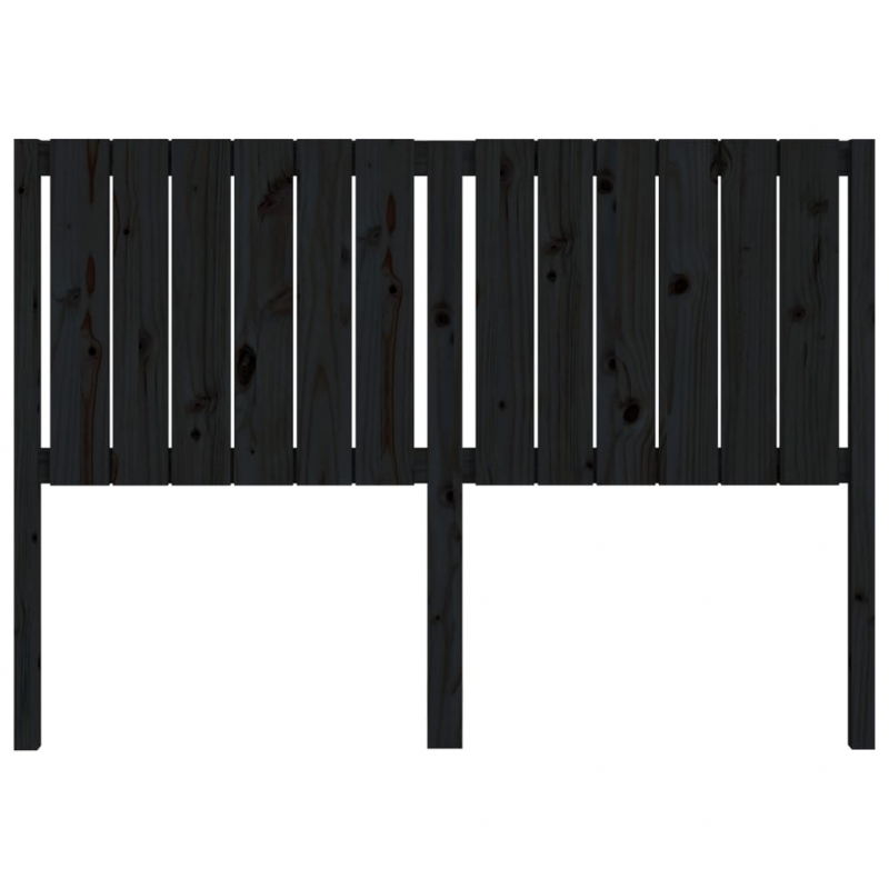 Kopfteil Schwarz 145,5x4x100 cm Massivholz Kiefer