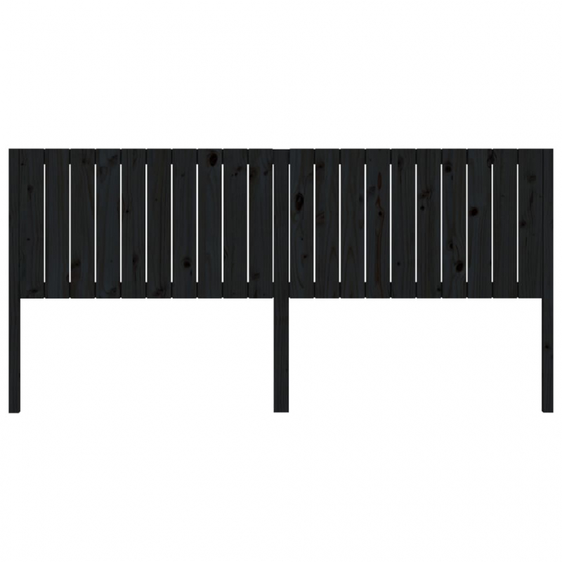 Kopfteil Schwarz 205,5x4x100 cm Massivholz Kiefer