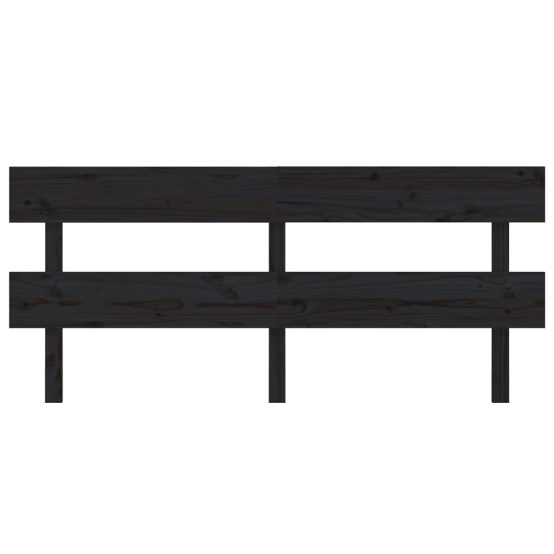 Kopfteil Schwarz 204x3x81 cm Massivholz Kiefer