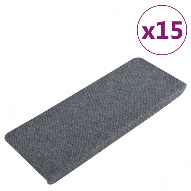 Stufenmatten Selbstklebend 15 Stk. 65x24,5x3,5 cm Grau