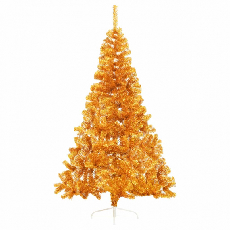 Künstlicher Halb-Weihnachtsbaum mit Ständer Gold 240 cm PET