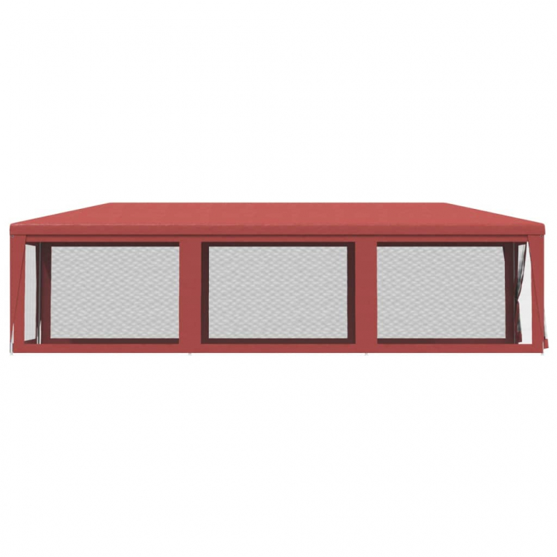 Partyzelt mit 8 Mesh-Seitenwänden Rot 3x9 m HDPE