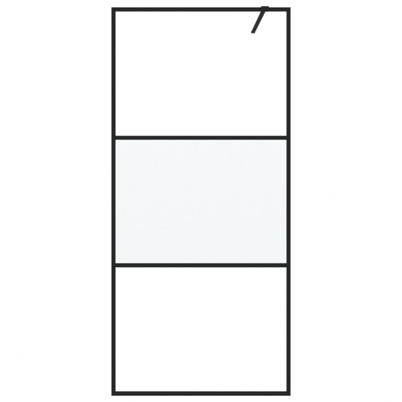Duschwand für Begehbare Dusche Schwarz 90x195cm Halbmatt ESG