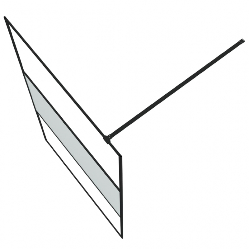 Duschwand für Begehbare Dusche Schwarz 115x195 cm Halbmatt ESG