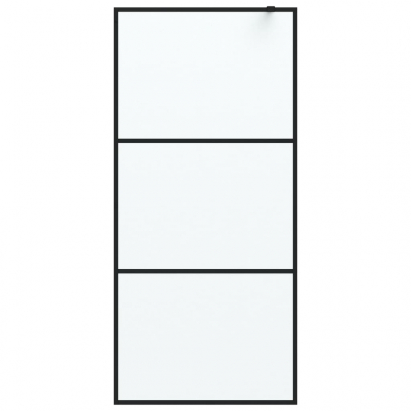 Duschwand für Begehbare Dusche Schwarz 90x195cm Matt ESG-Glas